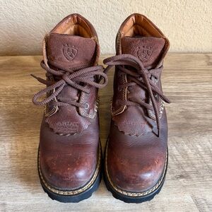 Ariat 4LR technology Lace Up Round Toe Work Boots Women’s Size 8